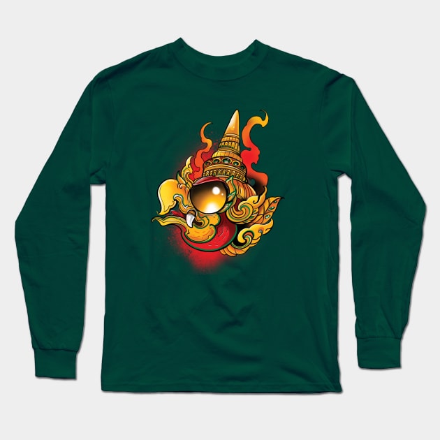 Thai Garuda Long Sleeve T-Shirt by Sing-Toe-Wrote 